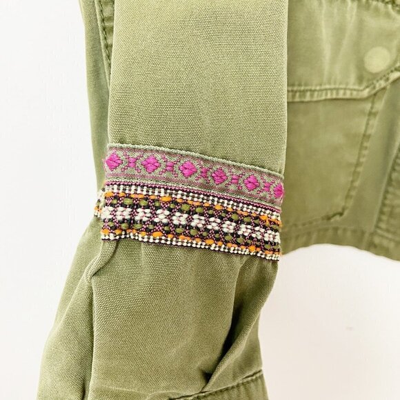 Embroidered Boho Military Inspo Jacket Large - Picture 6 of 8
